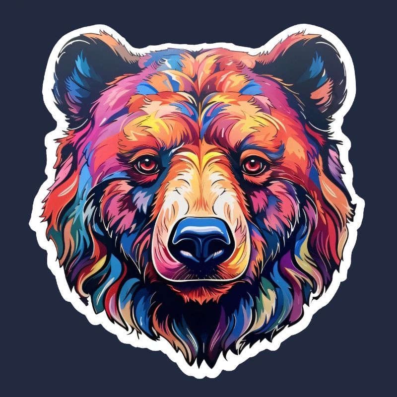 Ours psychédélique et coloré