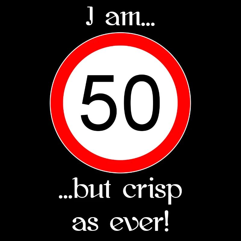 50 years but crisp script white