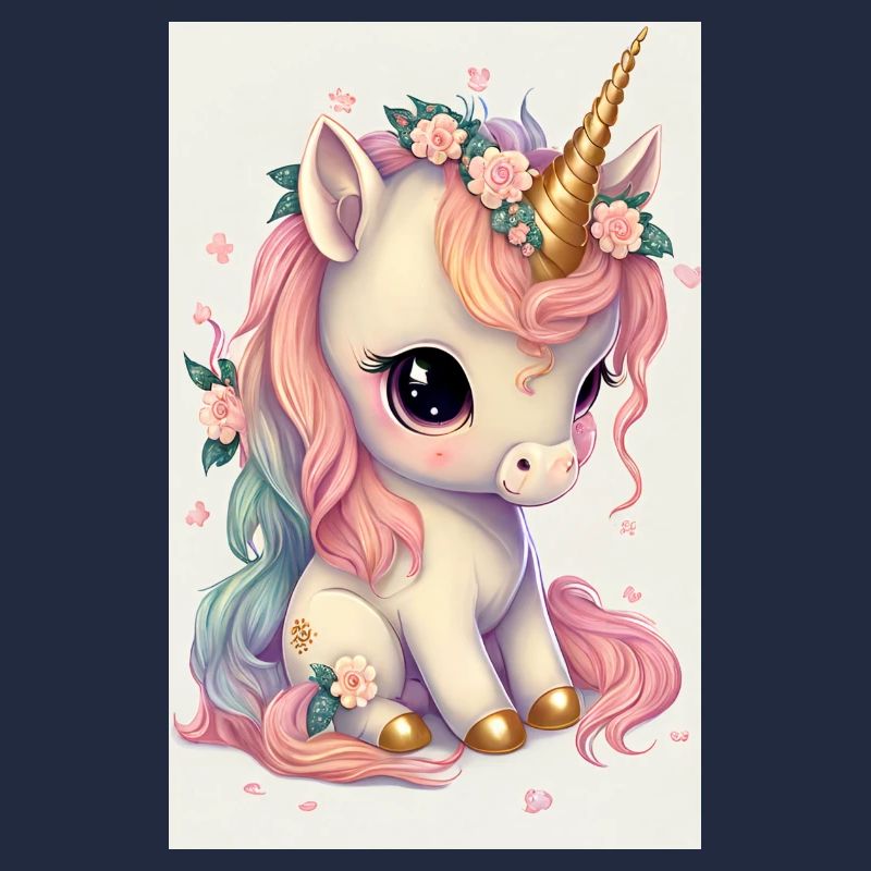 Bébé licorne en fleur