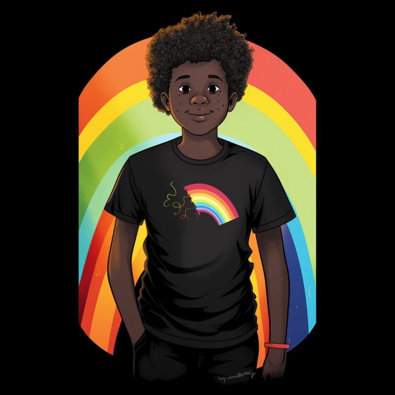 Regenbogen und Kind