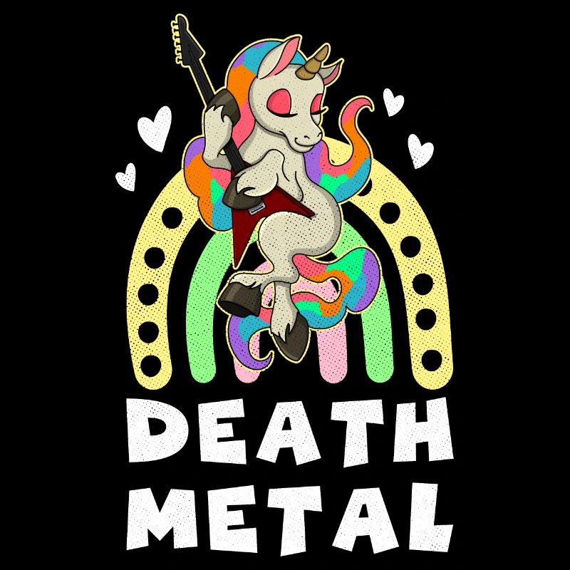 Metall Band Rock Einhorn Regenbogen Musiker