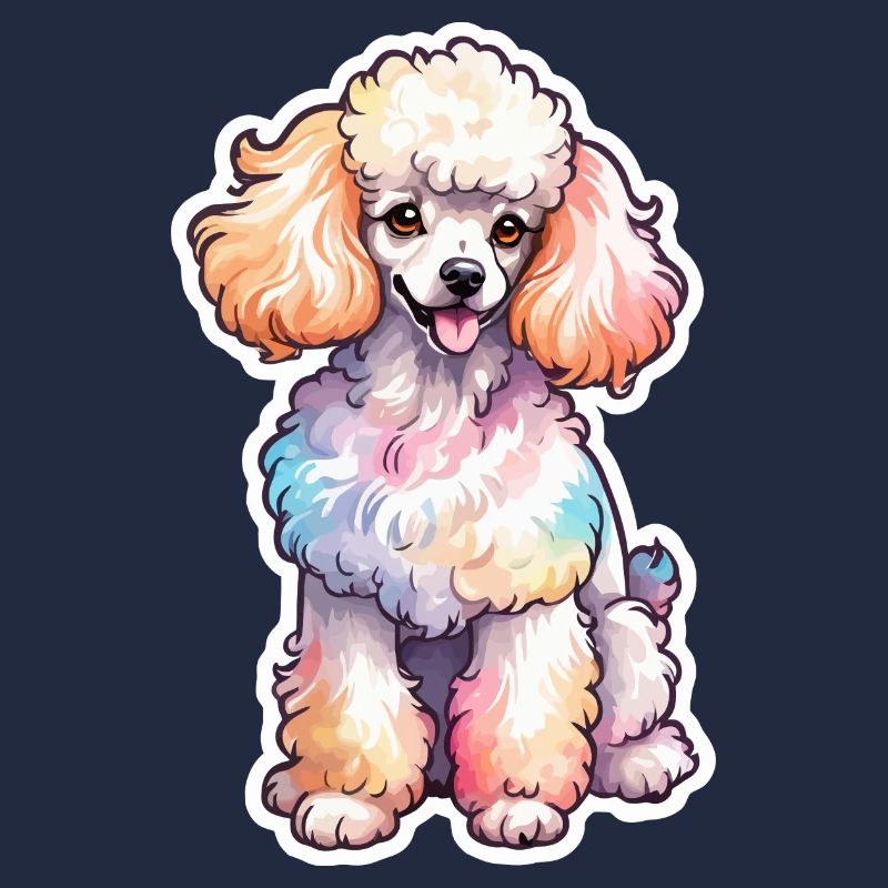 Aquarelles de caniche
