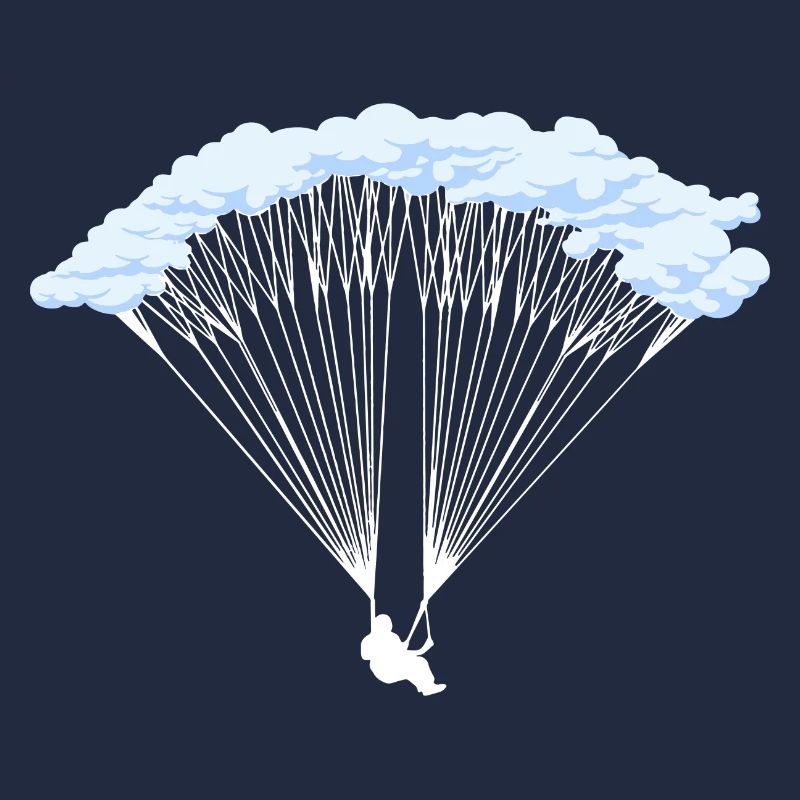 Skydiver in clouds silhouette