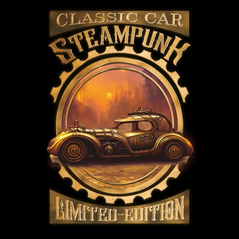 Steampunk voiture ancienne classique, gothique et élégante