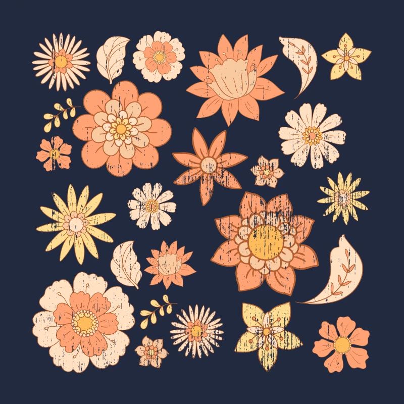 Mignon motif de fleurs rétro