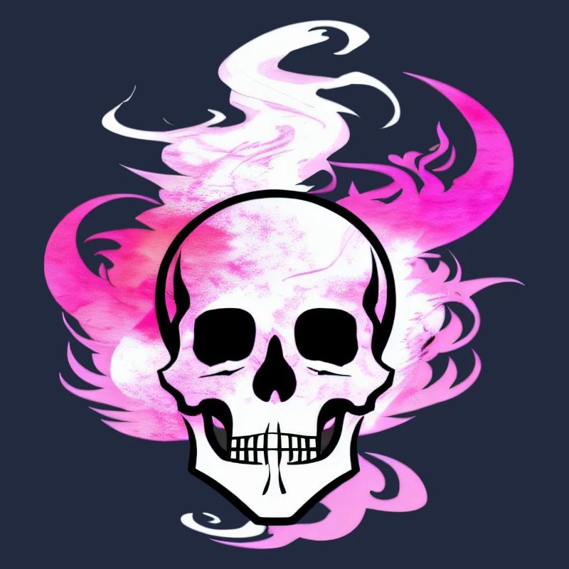 Fire Skull Smoke Pink Skeleton Flames 2