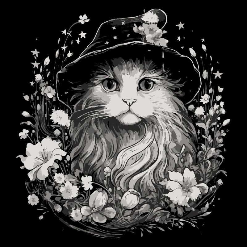 Chat Sorcier Cottagecore