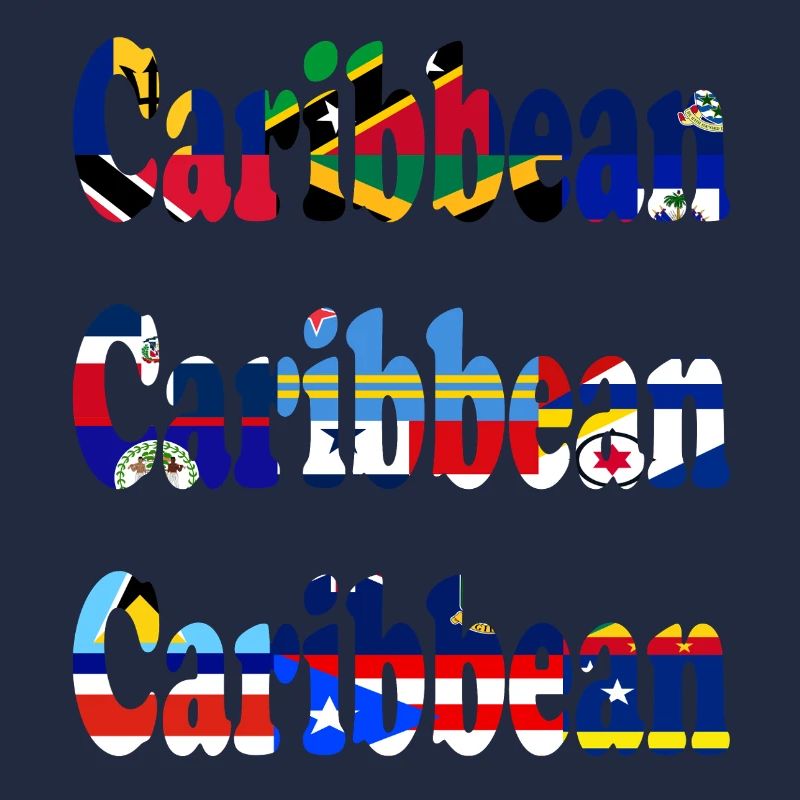 Sentiment de vacances avec les drapeaux des Caraïbes