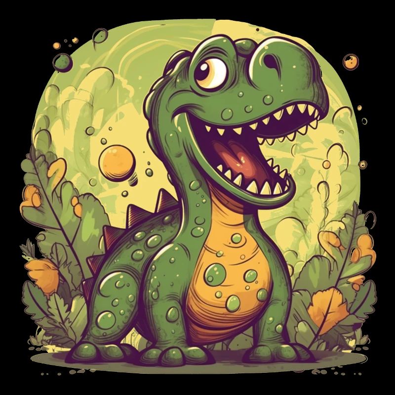 Dino mignon en vert, motif de dinosaure mignon