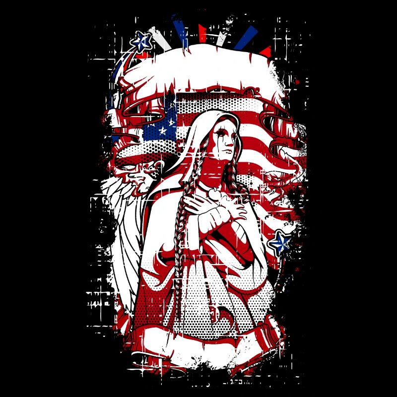 A Beautiful Praying Nun with US Flags Design