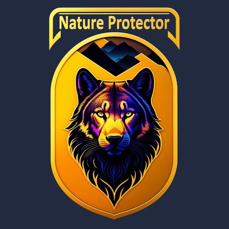 Wolf and Mountain - Protective Nature