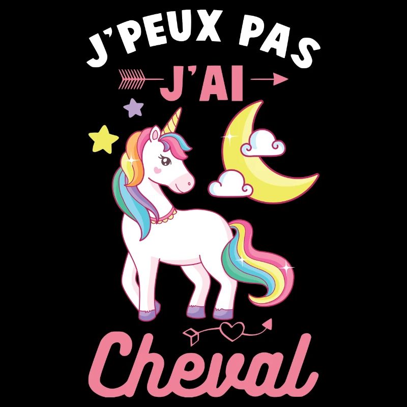 Je peux pas j'ai cheval silhouette cheval fleurs