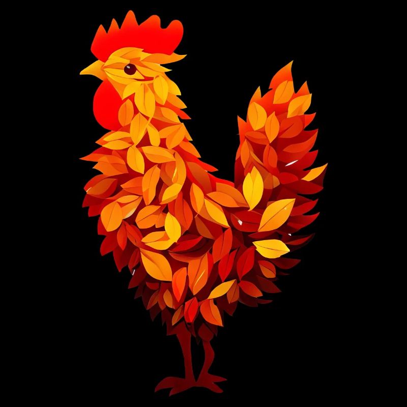 Poulet de feuilles panachées Automne Automne