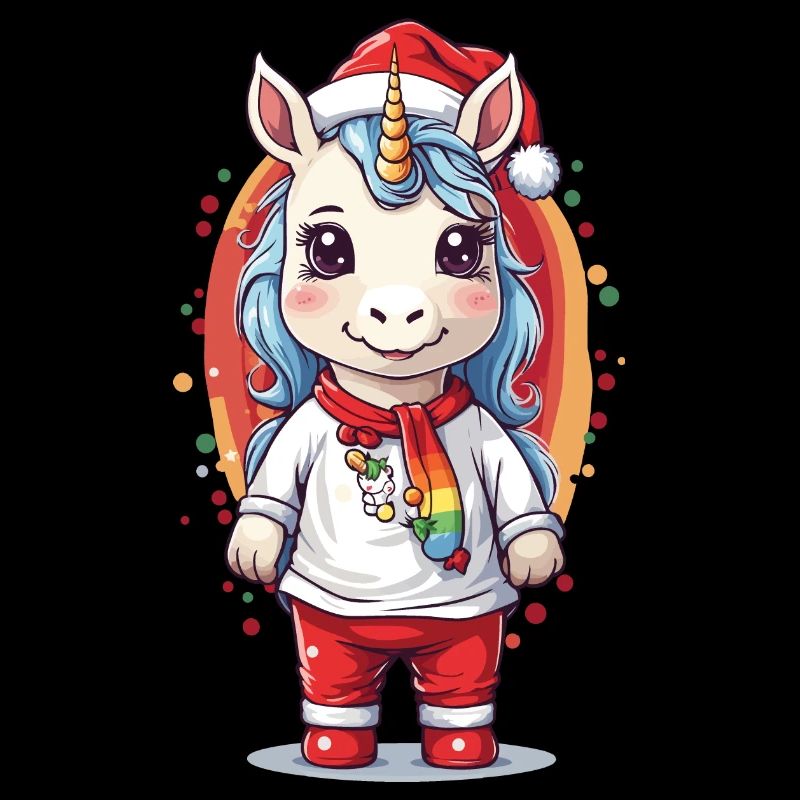 Licorne de Noël magique Conception de Licorne d’hiver