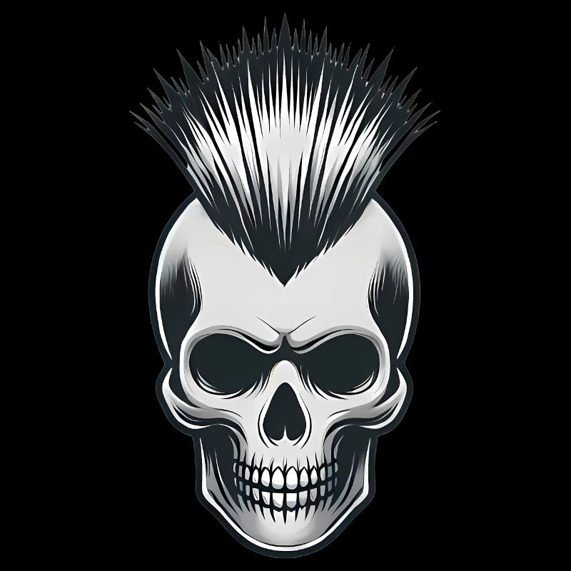 Skull with Mohawk Punk Design