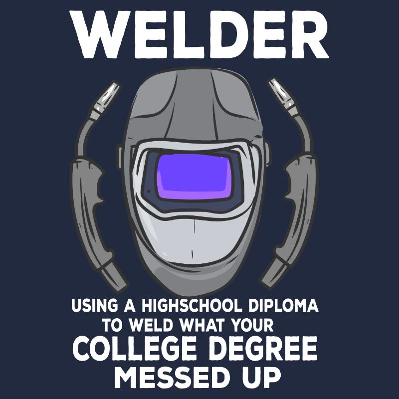 Welder Using A Diploma
