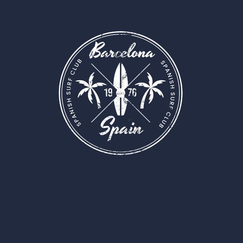 Rétro Barcelone Espagne Vacances Plage Souvenir