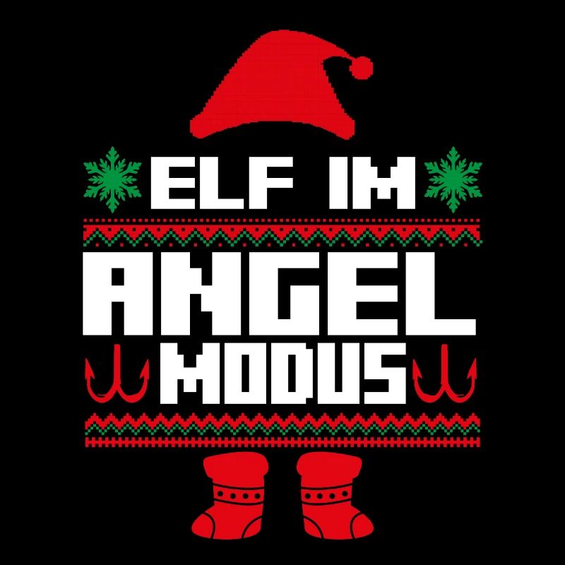 Elfe de Noël Noël Pêche Angler Canne à pêche
