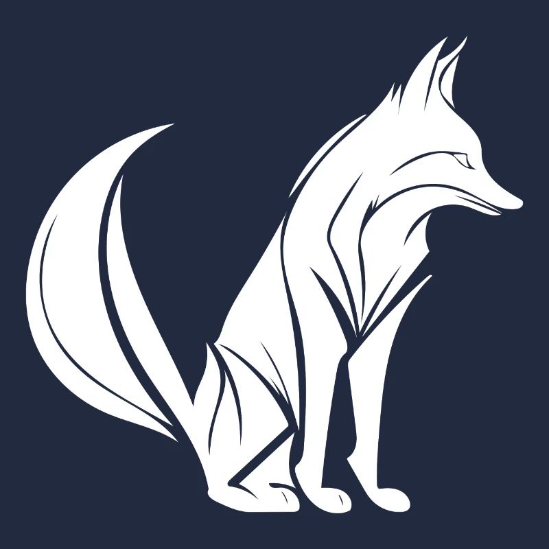 Smart Cute Fox Tattoo Style Portrait