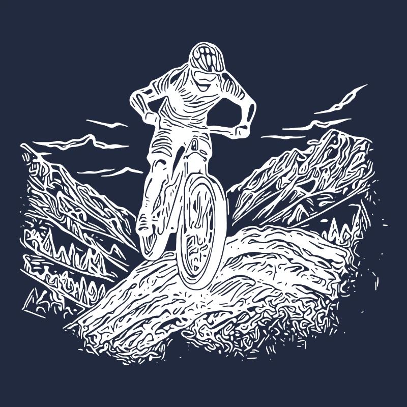 Einsamer Mountainbiker Bergfahrt