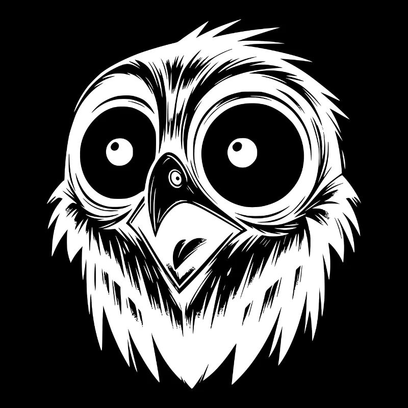 Erschreckter Horror Vogel Zeichnung