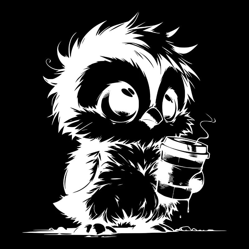 Mignon petit café fatigué flou Kautz