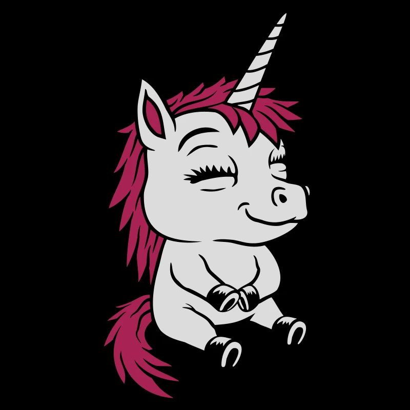 Sitzendes kleines Comic Einhorn