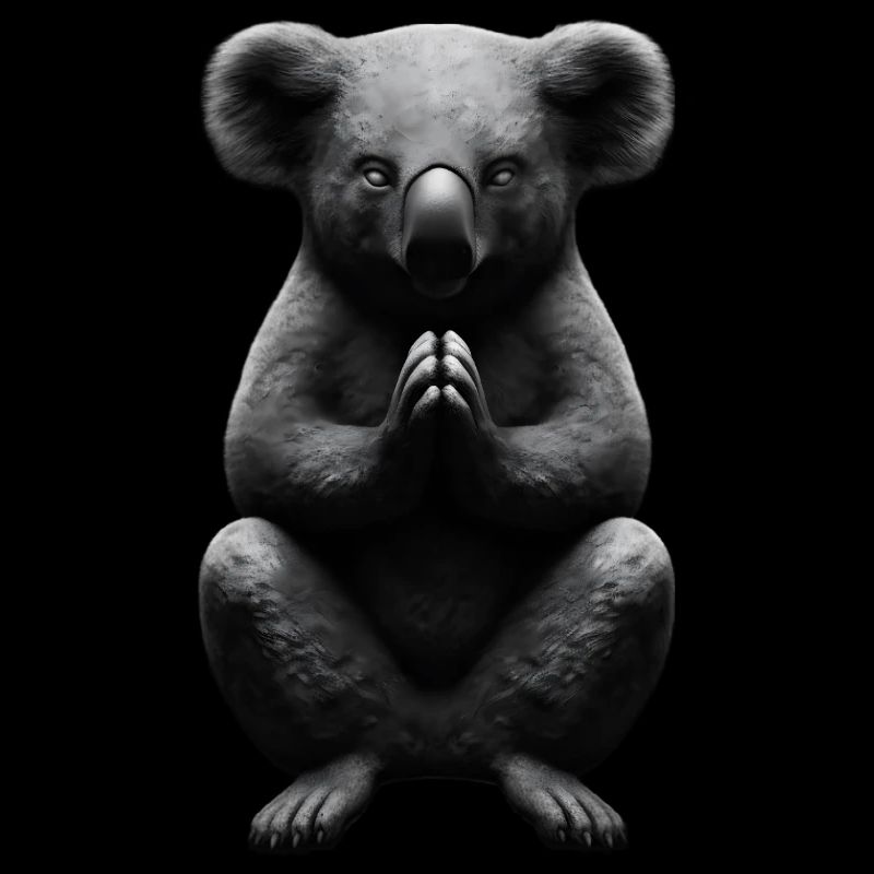 Bouddha koala priant
