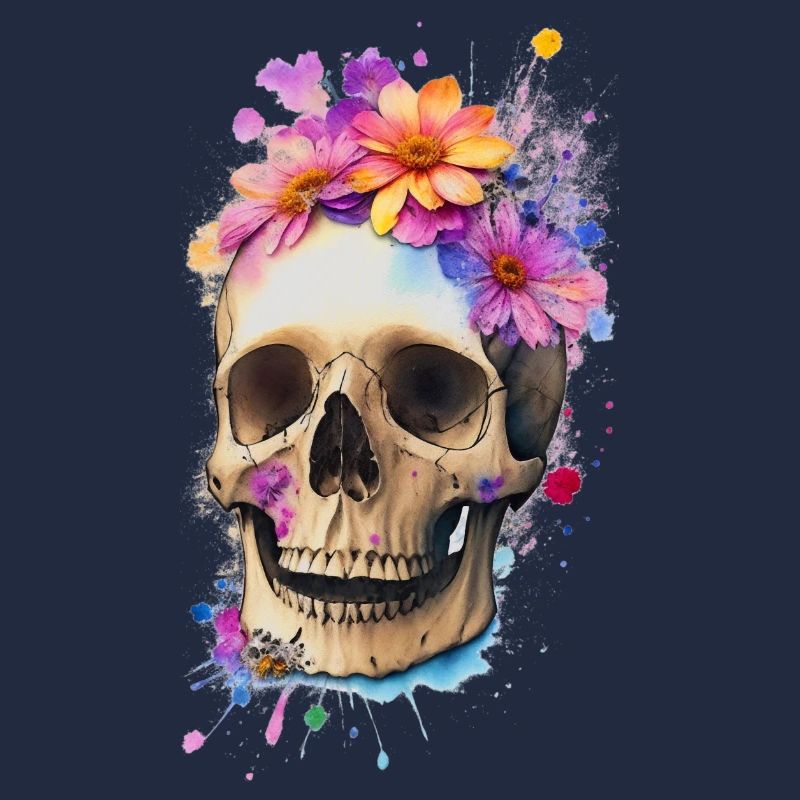 Crâne avec des fleurs