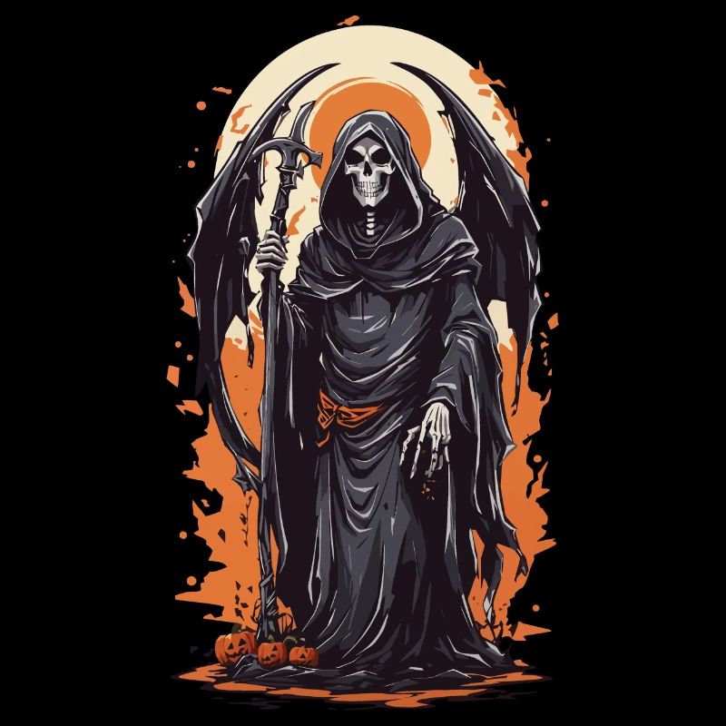 Geflügelter Sensenmann Halloween Horror Gothic