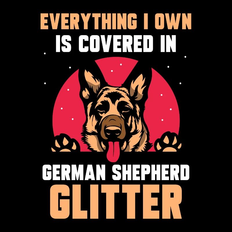 is covered in german shepherd glitter