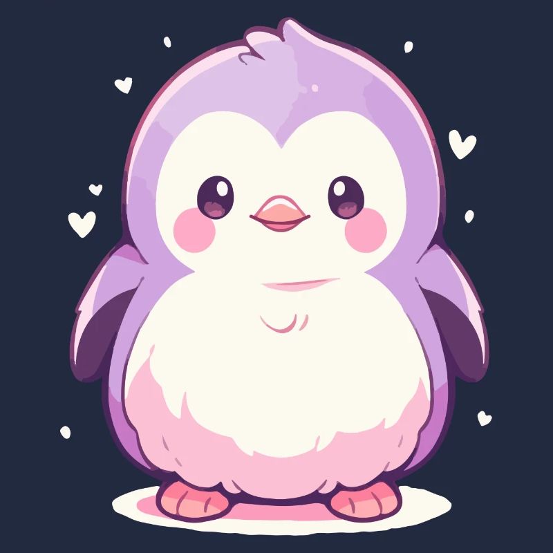 Pingouin Chibi mignon - Conception de dessin animé mignon