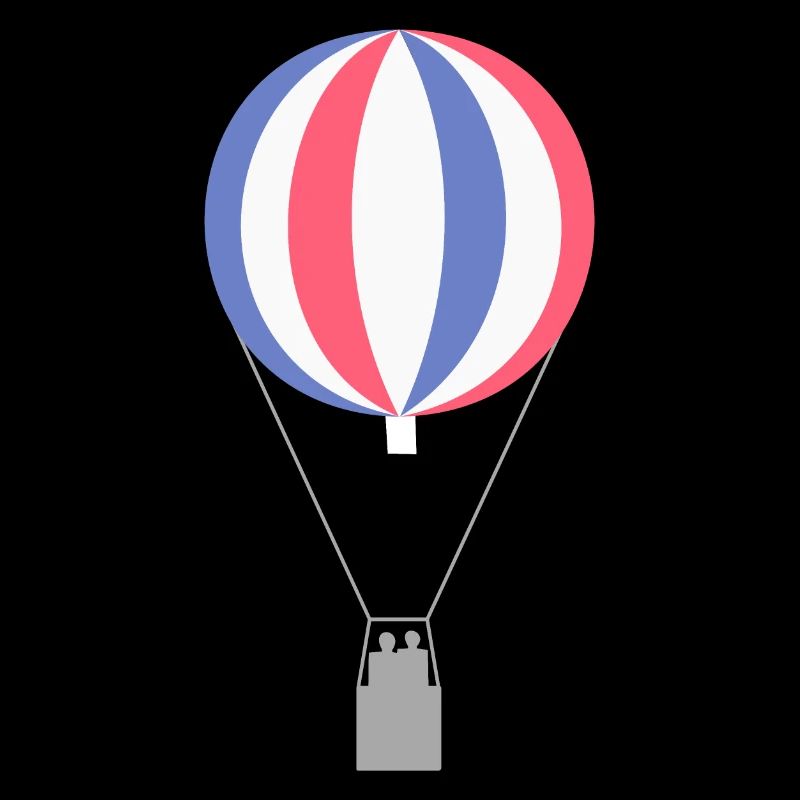 Gas Balloon with stripes blue white red