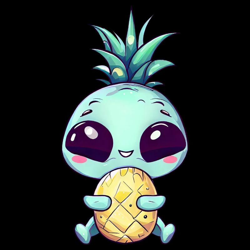 Alien avec coiffure punk ananas