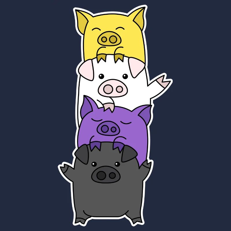 Non-binary flag pig design for Enbys