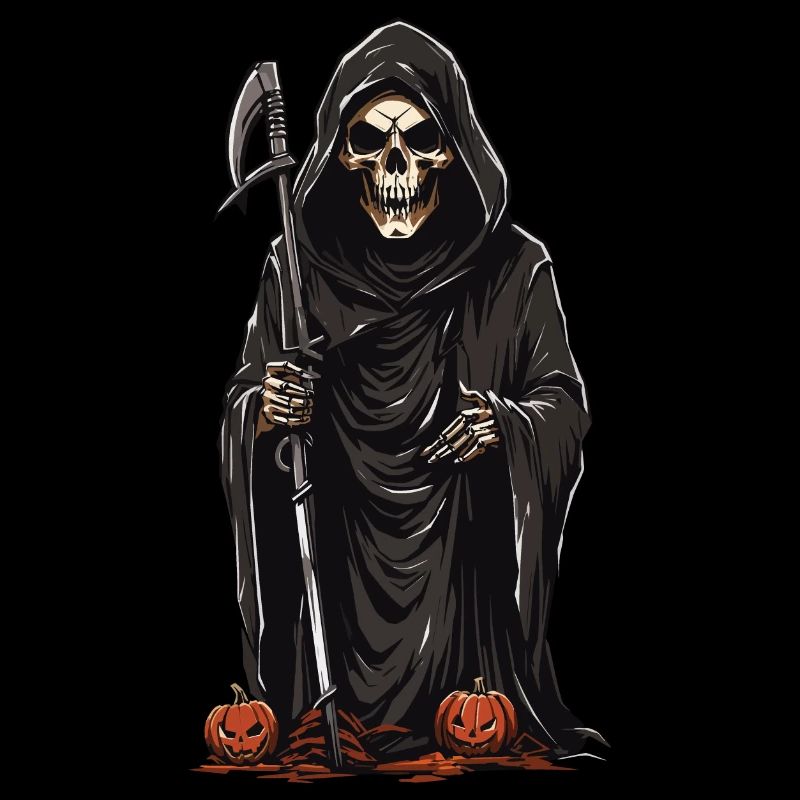 Sensenmann Kürbisse Halloween Schauer und Horror