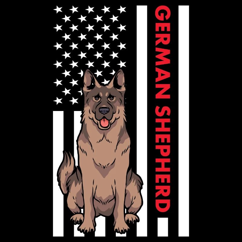 German Shepherd Us Flag