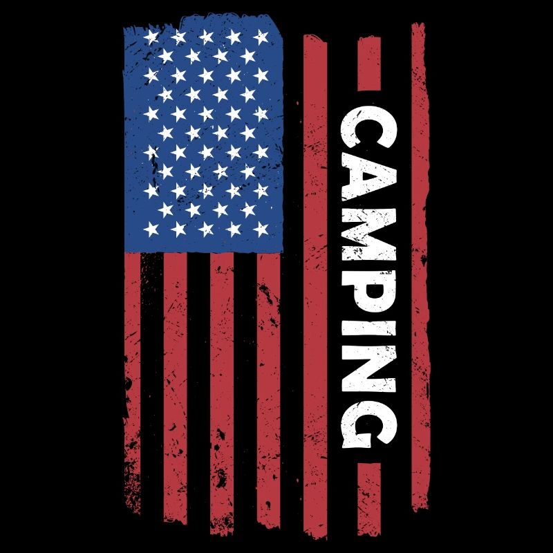 Camper Us Flag Camping