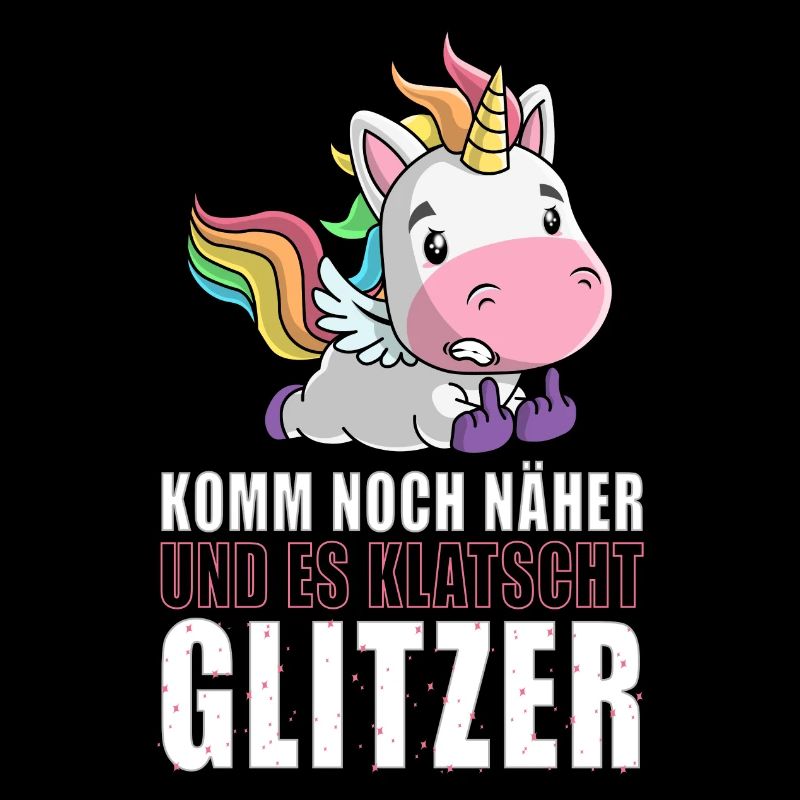 Noch näher es klatscht Glitzer Einhorn Geschenk