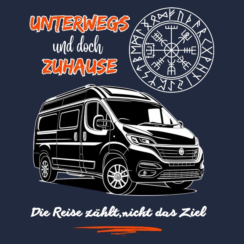 Camping Kastenwagen Wohnmobil Spruch mit Kompass