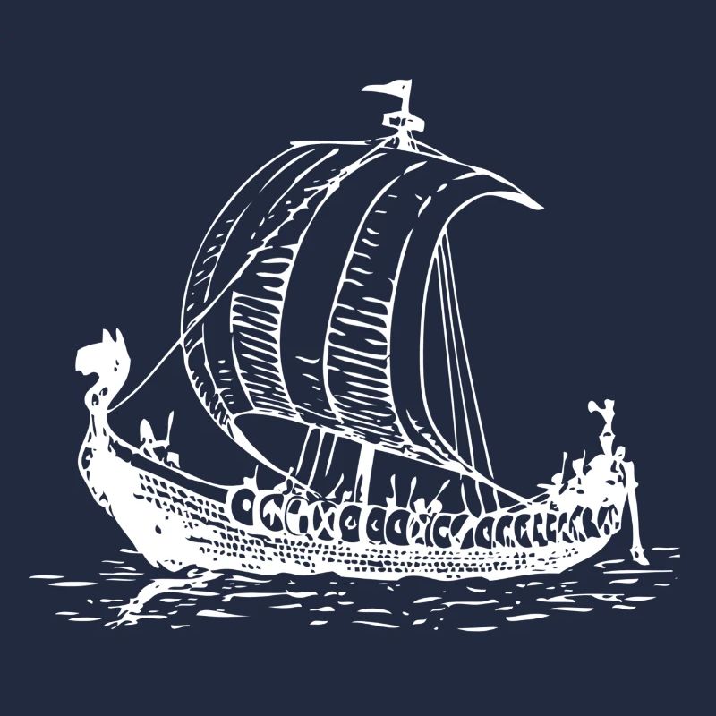 Wikinger Vikinger Schiff Drachenboot