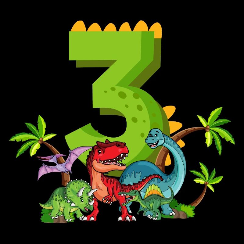 3 Year Old Birthday Dinosaur Dino I'm 3