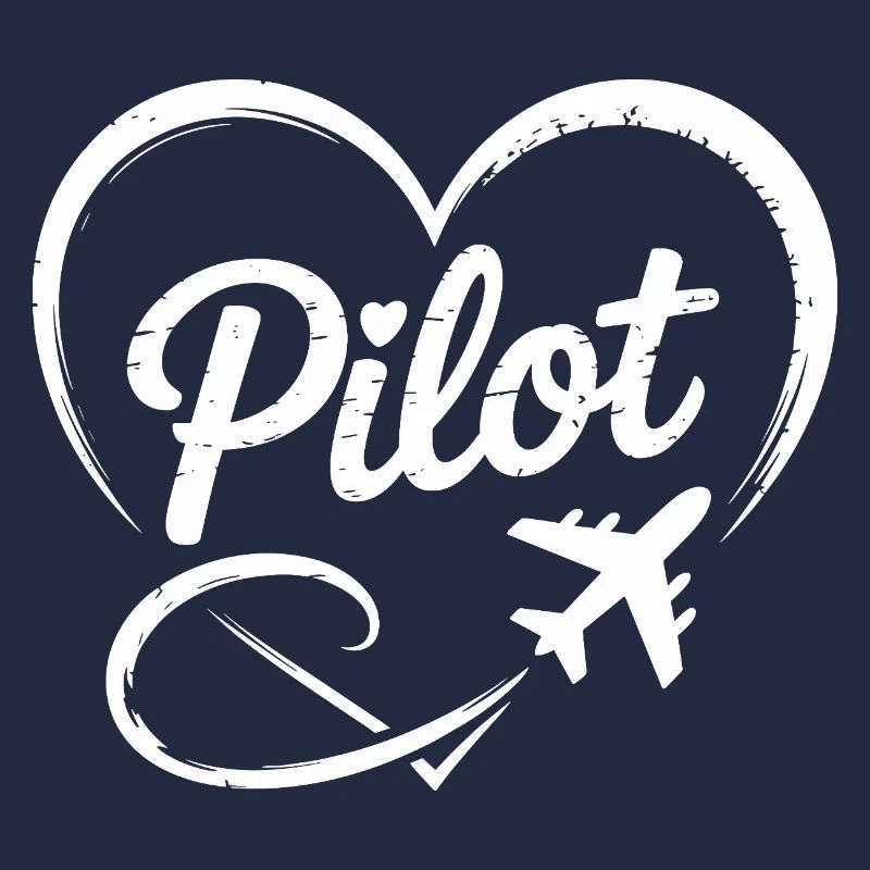 Pilot Herz Flugzeug Flugschein