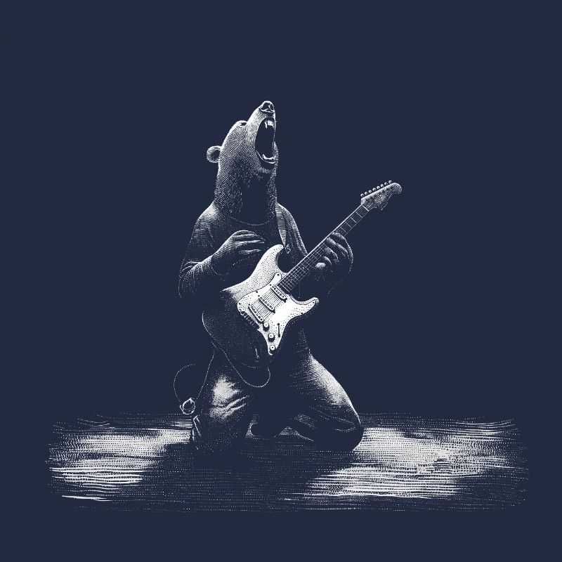 Wilder Bär spielt E-Gitarre - Rocker Geschenk