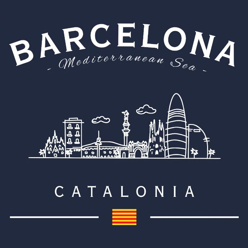 Silhouette de la Catalogne de la Skyline de Barcelone