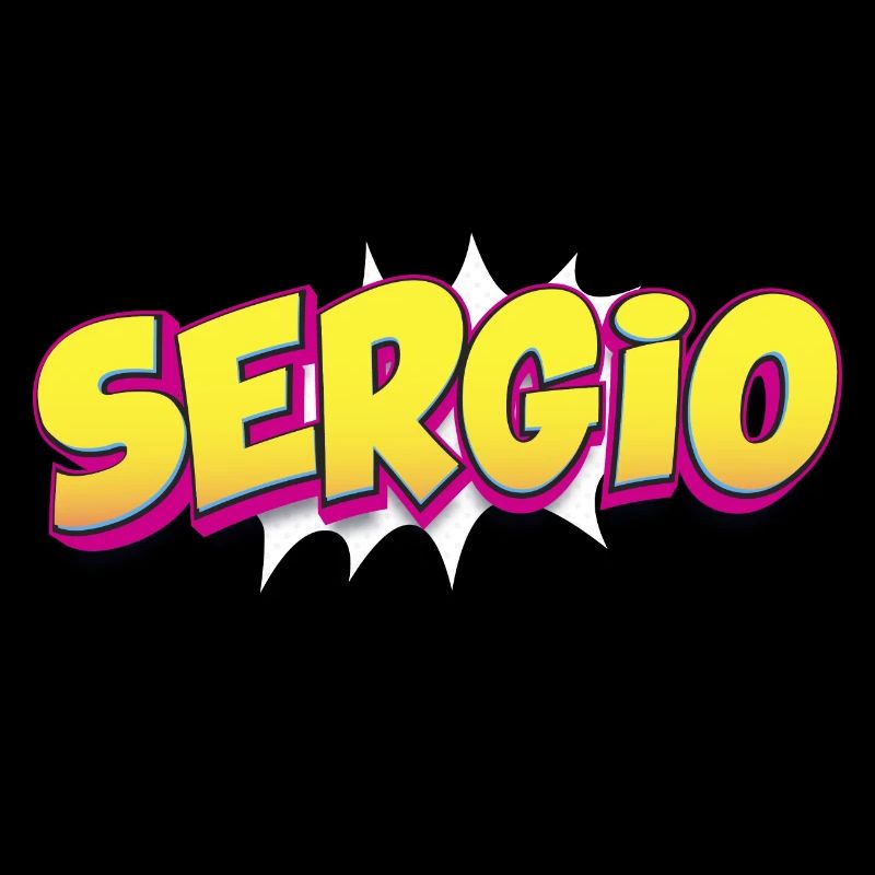 Sergio Benutzerdefinierter Name Comic-Buch-Stil Pop-Art,