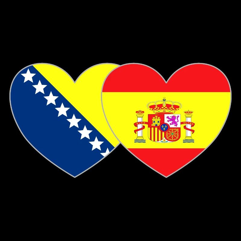Bosnien Spanien Flagge Herz