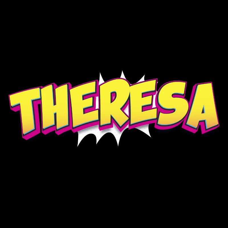 Theresa Benutzerdefinierter Name Comic-Buch-Stil Pop-Art,
