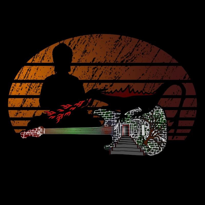 Gitarre Drache Buddha