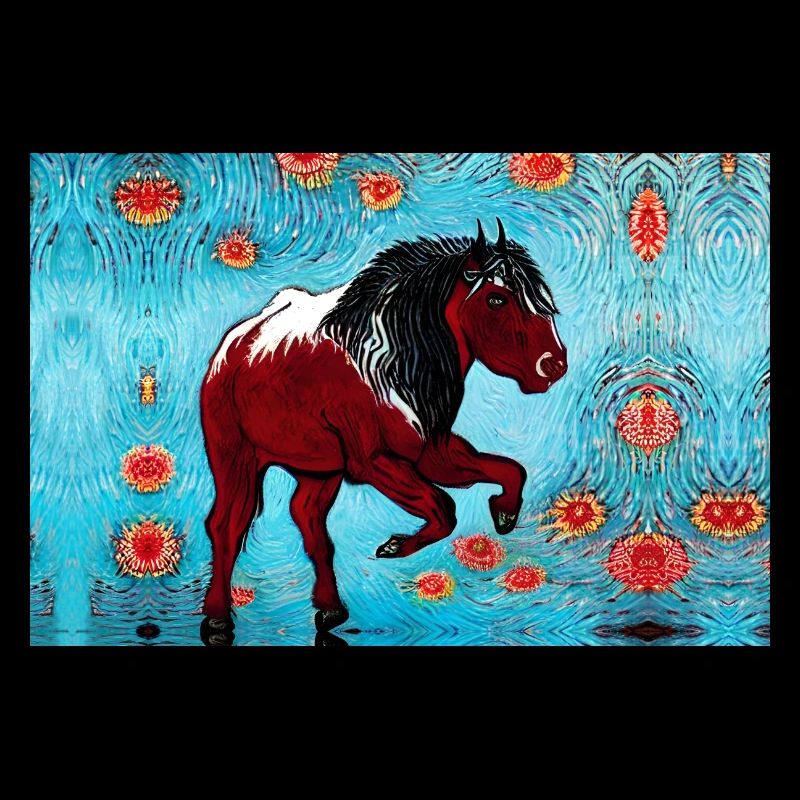 cheval marron peinture